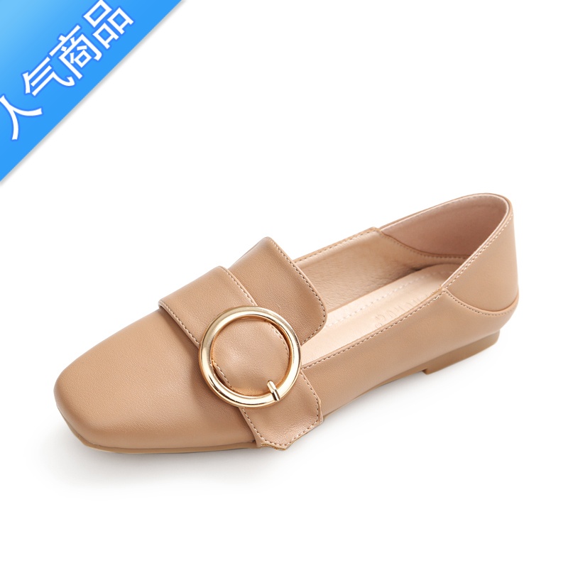 SUNTEK2023春季乐福鞋女英伦风一脚蹬小皮鞋晚晚鞋平底百搭豆豆鞋单鞋女高清大图