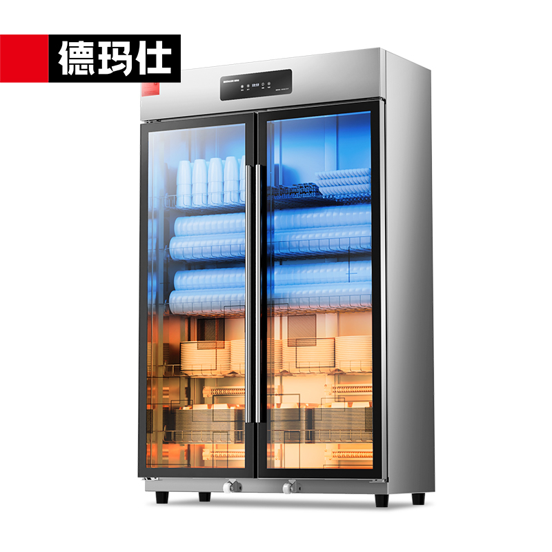 德玛仕DEMASHI消毒柜商用 一星级紫外线中温消毒 不锈钢双开门餐饮食堂酒店消毒碗柜 650L大容量XDZ650-B1
