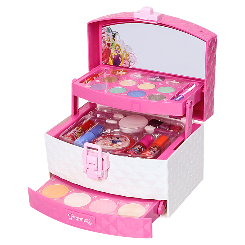 迪士尼公主儿童化妆品套装彩妆盒女孩小孩口红可画玩具
