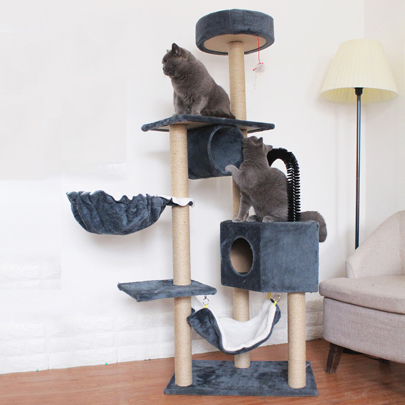 猫爬架豪华猫咪架子猫抓柱四季通用一体磨爪猫树猫窝猫舍塔猫玩具高清大图
