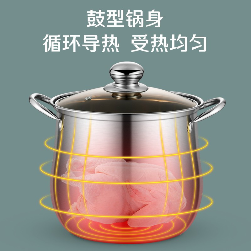 拜格(Bayco) 不锈钢大容量煲汤锅 BG1422高清大图