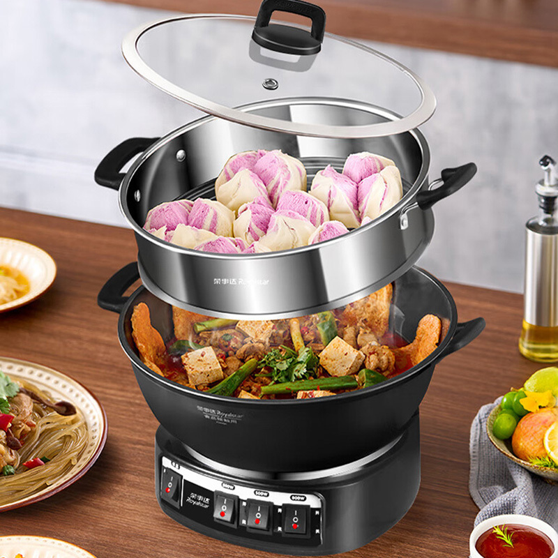 荣事达电炒锅5.5L大火力大容量多功能蒸煮炒锅单笼RS-FT38高清大图