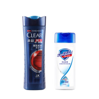 清扬男士洗发水多效水润400ml舒肤佳沐浴露100ml*2套装