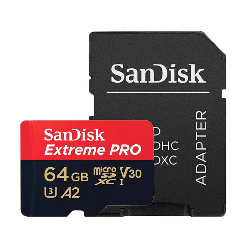 闪迪A2 TF卡手机内存卡读200MB/s写90MB/s相机无人机存储卡Micro SD卡64G卡+卡套+读卡器+卡盒