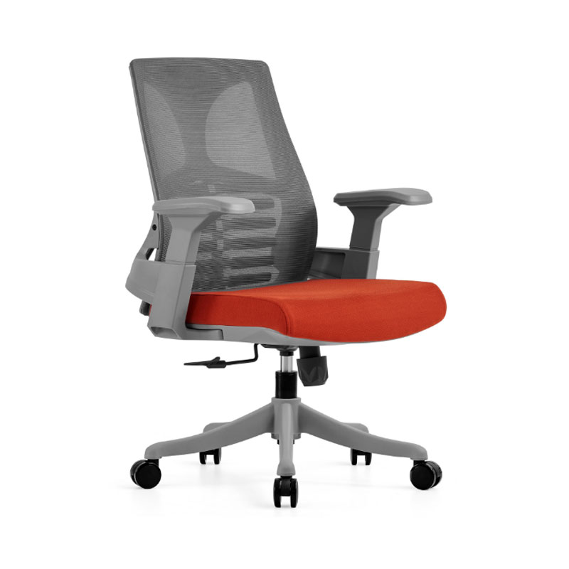 初嘉CJ-7107办公椅转椅电脑椅网布学习椅中背职员椅 灰框