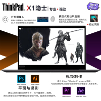 ThinkPad X1 隐士二代 2019款15.6英寸轻薄本图形工作站IBM商务办公笔记本 I7-9750H GTX1650 FHD屏 64G内存+2T PCIE固态