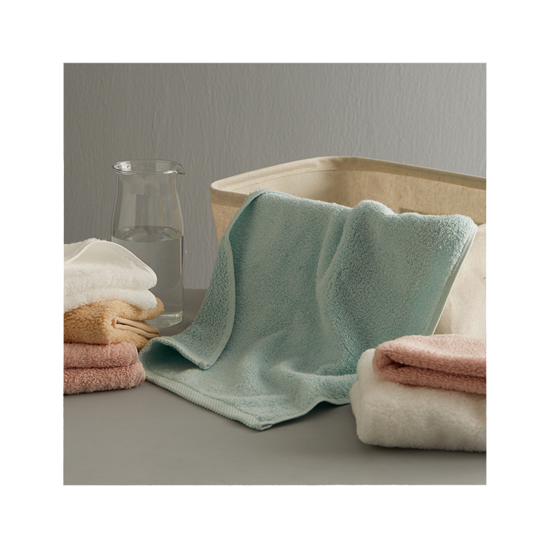 shichifuku七福今治毛巾日本进口3485cm现代纯色系毛巾米白色蓝色米