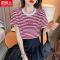 短袖T恤女新款韩版女装上衣宽松条纹洋气外穿