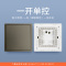 飞雕(FEIDIAO)开关插座 86型家用暗装超大面板 品意系列电源墙壁开关面板 品意灰一开单控