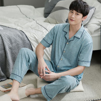波迷娜（BOMINA)春春季休闲常规款可外穿服睡衣男士春季棉长袖长裤服夏天常规款棉加肥加大码套装4