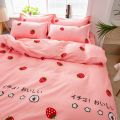 南极人四件套学生宿舍床上被套网红款床单三件套被罩床上用品_497 1.5床四件套【南极人】 ks甜心草莓