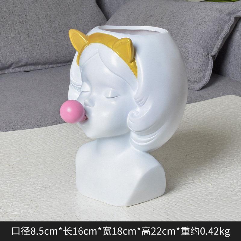美帮汇吹泡泡的女孩花瓶摆件北欧客厅干花插花创意装饰桌子花器现代简约高清大图
