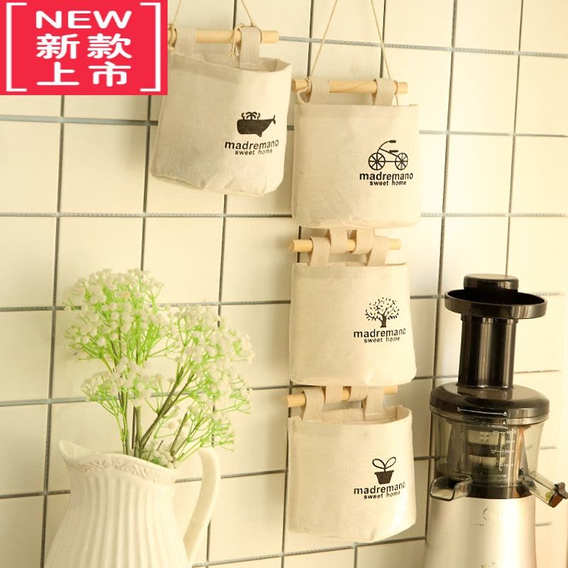 可莉允麻布收纳挂袋小挂兜墙壁收纳挂袋卫生间卫生纸收纳挂袋幼儿园挂袋图片