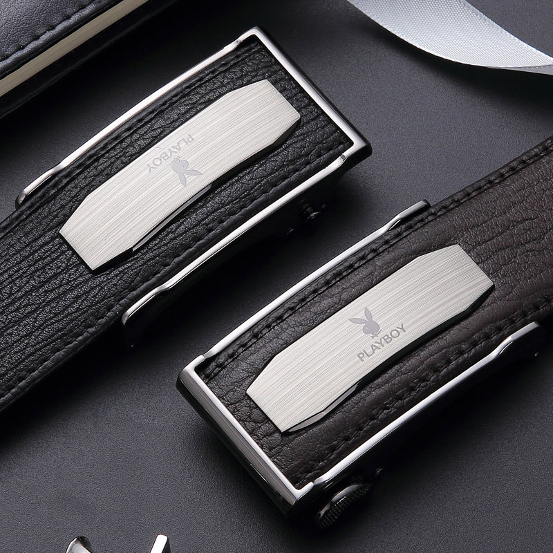 花花公子正品男士皮带自动扣纯头层牛皮年轻人休闲潮流商务裤腰带高清大图