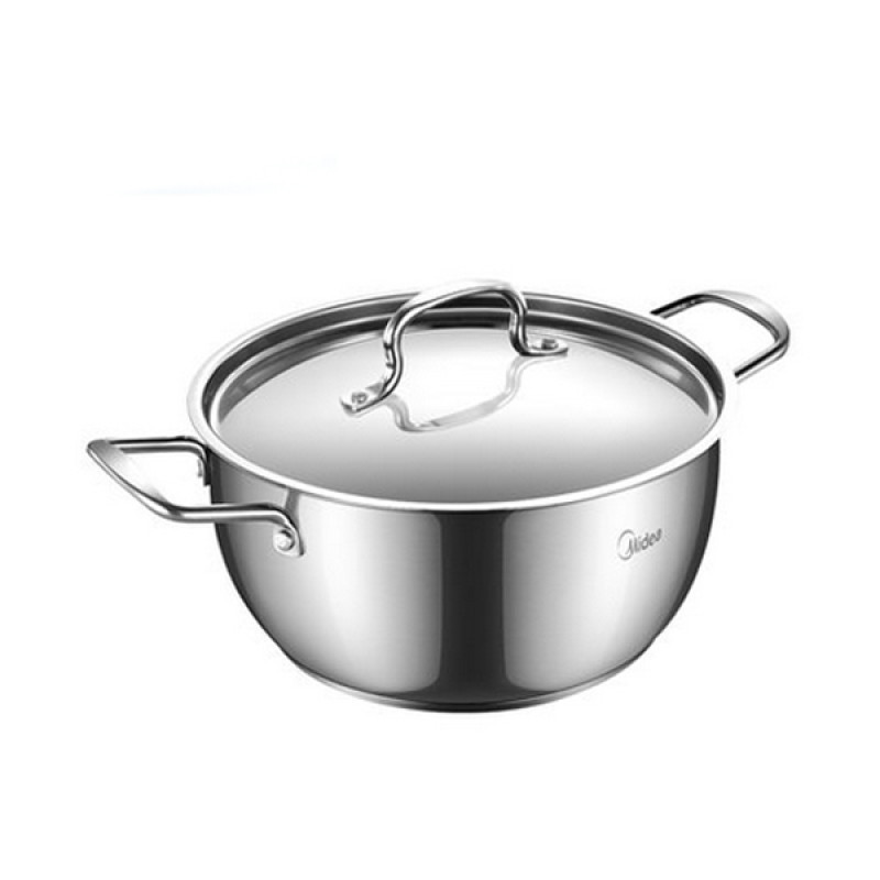 midea美的tg24s5汤锅304不锈钢锅具3l电磁炉燃气通用厚底大容量