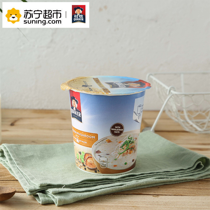 桂格 马来西亚进口 蘑菇鸡肉风味燕麦片28克杯粥