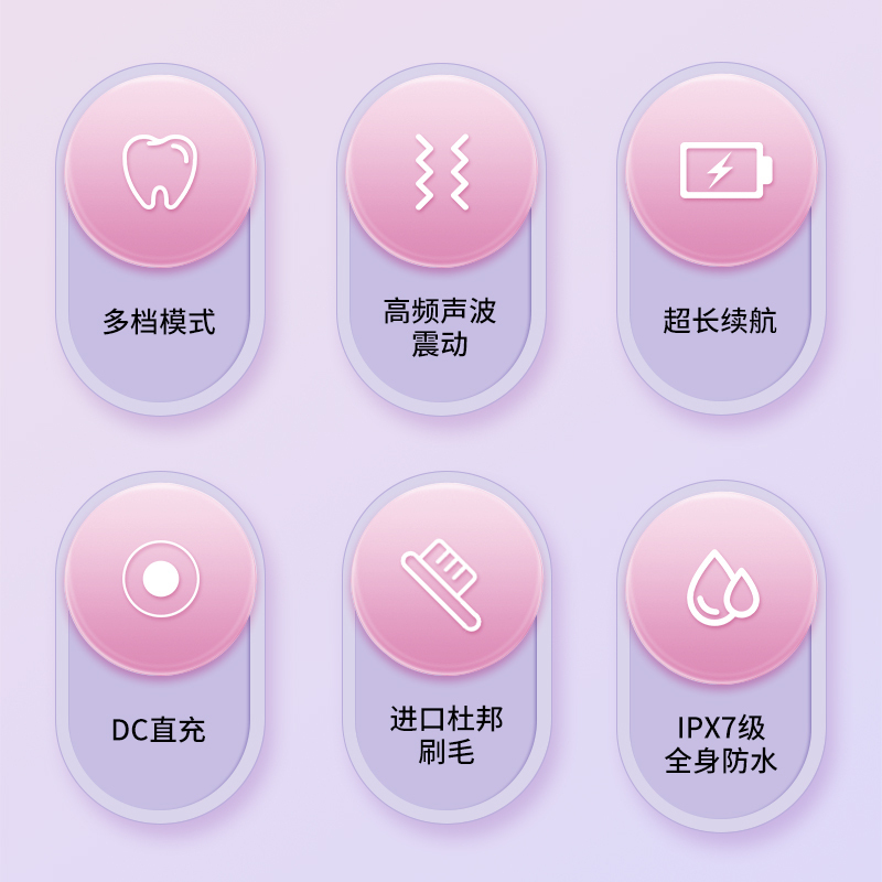 夏普声波电动牙刷 DO-ND68C-PB 粉色高清大图