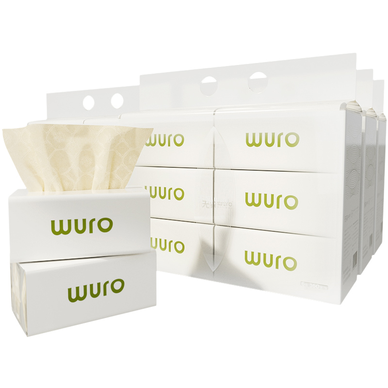 无染(wuro) 天然抑菌竹纤维立体压花WR097 4层90抽*6包*4提/箱