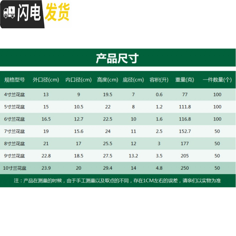 三维工匠园艺兰花盆种植盆栽盆塑料透气加厚黑色带孔四季兰君子兰花专用盘 绿兰6.5寸无壁孔兰花盆 10个装(送2米花盆容器