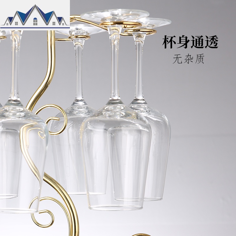 红酒架摆件架子家用红酒杯架倒挂酒瓶架高脚杯架欧式葡萄酒挂杯架 三维工匠收纳层架高清大图