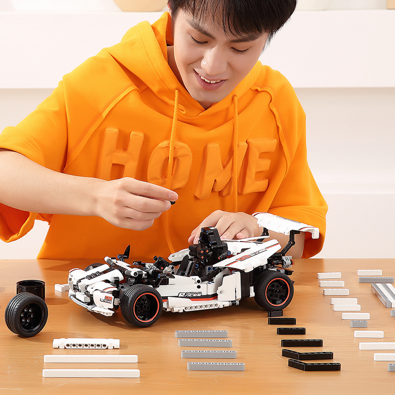 小米 儿童玩具 积木 3D立体图纸 赛车造型 精准操控 公路赛车 智能积木公路赛车电动赛车遥控