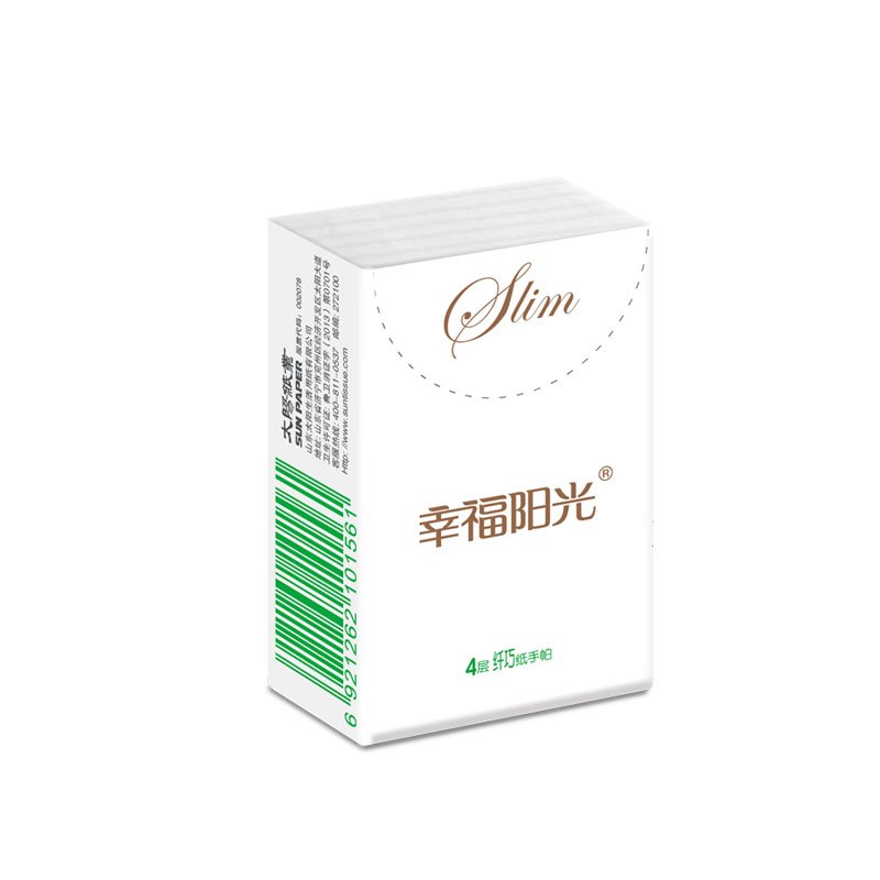 幸福阳光 手帕纸 四层 18包(条)包装 进口 原生木浆 纸巾