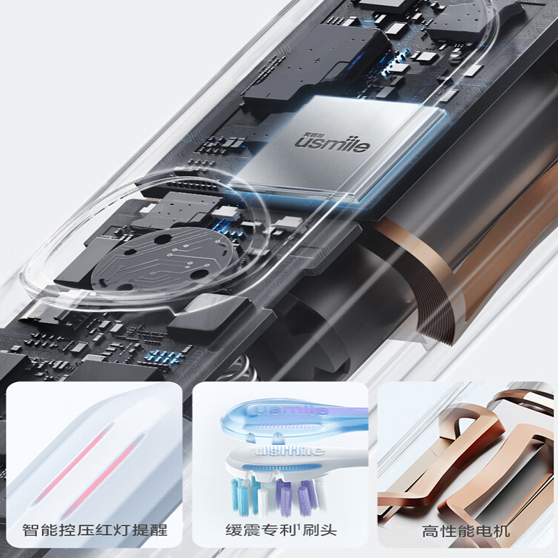 usmile Y1 MAX 声波电动牙刷奶茶色高清大图