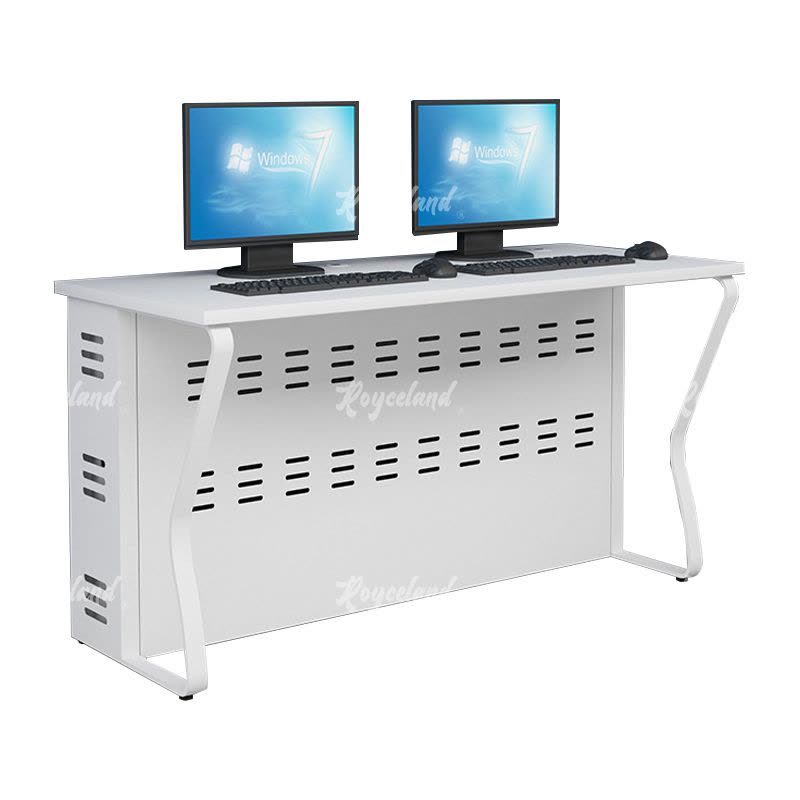 洛诗莲 (RoyceLand) 钢架电脑桌培训桌机房电脑桌学习桌课桌 双人位H款图片