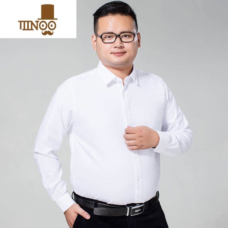 YANXU加肥加大特大码长袖男衬衫300斤潮ins内搭感轻奢西装打底衬衣高清大图