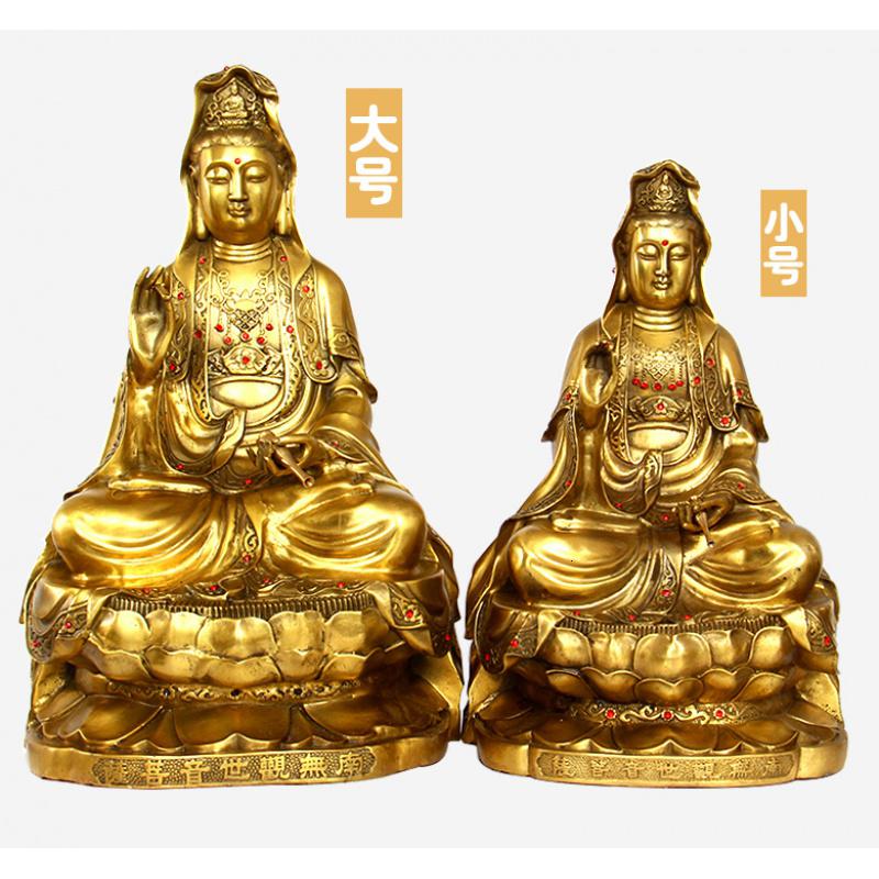 美帮汇铜观音摆件佛像坐莲工艺家居装饰摆设品礼品高清大图