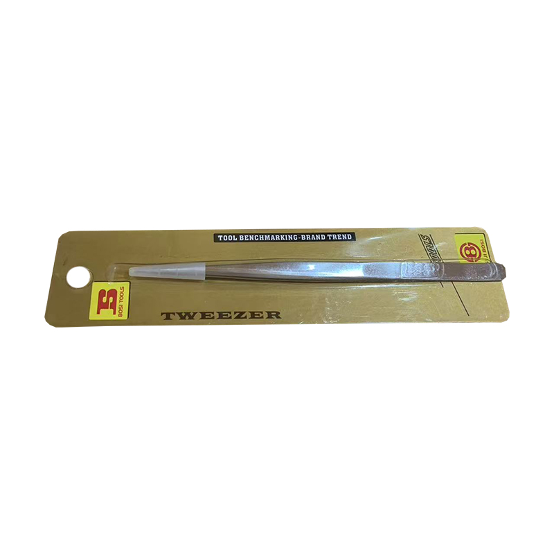 波斯(BOSI)不锈钢特尖头长镊子(140×7×2mm)把高清大图