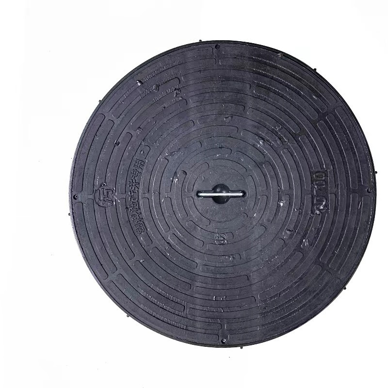 井盖 PE复合圆形井盖塑料检查井盖 黑色700 污高清大图