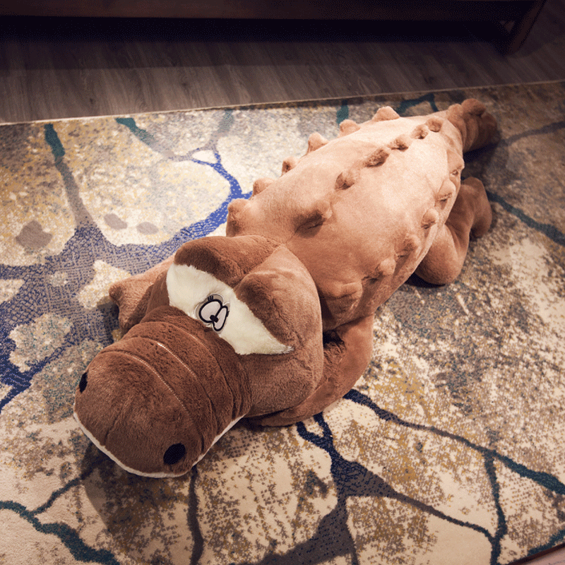 牛鲨毛绒公仔 鳄鱼抱枕公仔睡觉毛绒玩具长条枕女孩可爱玩偶娃娃床上