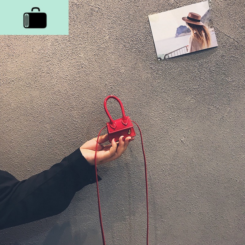 高级感网红迷你小包包2020新款潮洋气斜挎百搭ins可爱少女零钱包NEW LAKE 红色