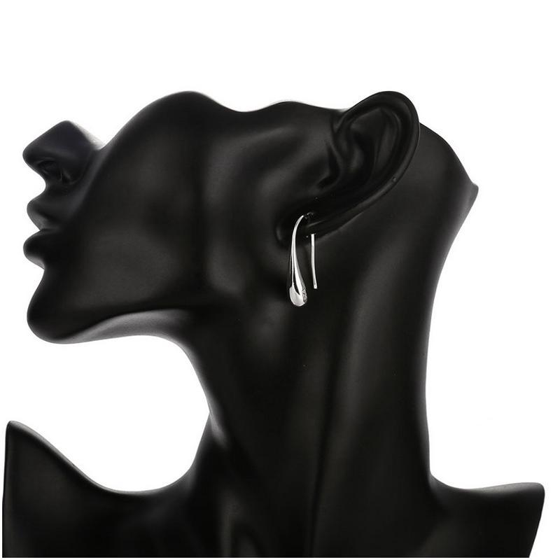 E004 Women silver plated earring镀925纯银耳环时尚创意水滴耳