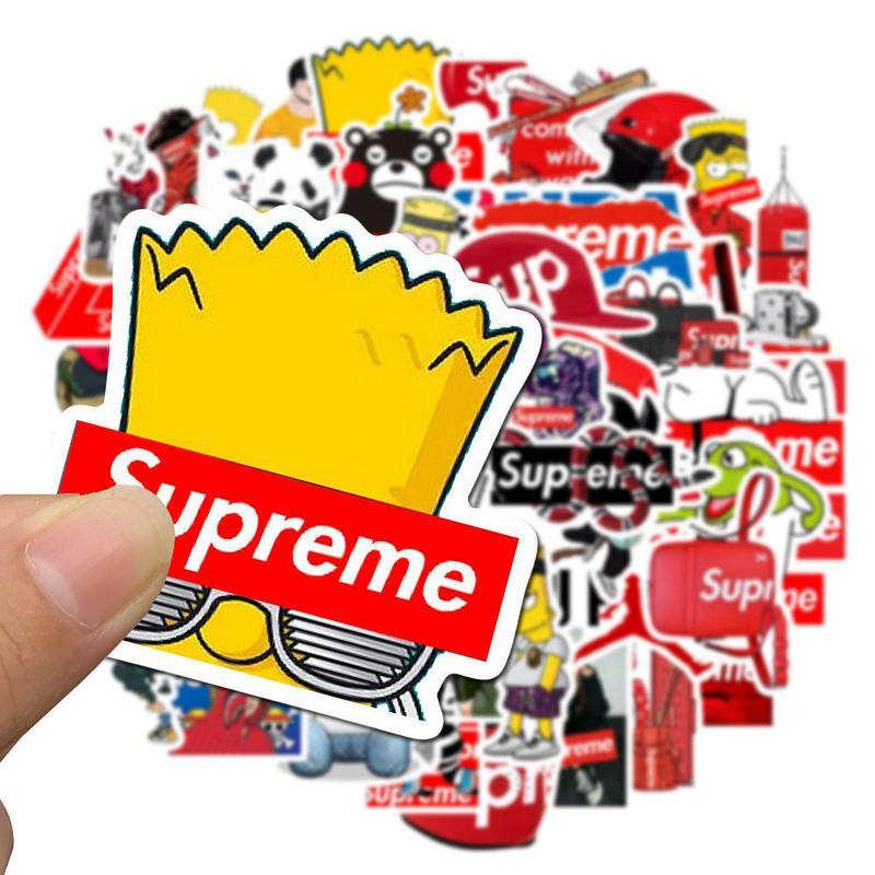 50张supreme潮牌logo涂鸦风格行李箱笔记本电脑ins贴画防水贴纸50张
