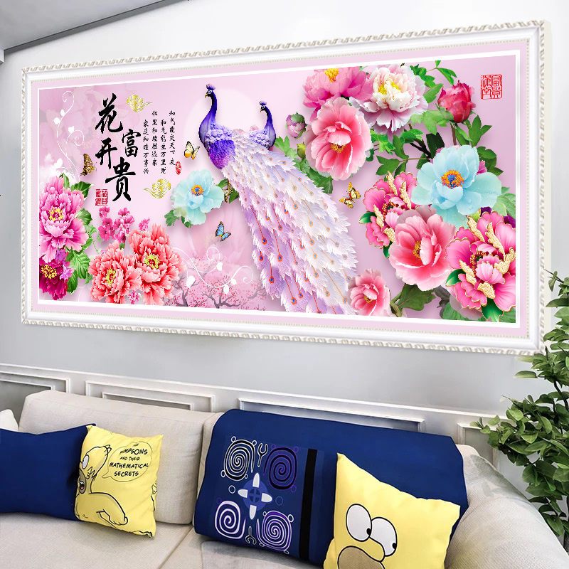 异形钻石画满钻新款花开富贵点贴钻十字绣砖石秀5d客厅钻石绣2018