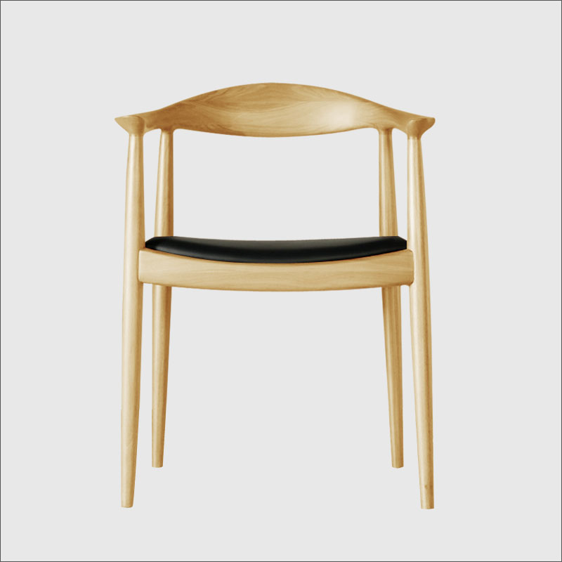 尋木匠原版肯尼迪总统椅实木椅子北欧餐椅咖啡馆餐桌椅茶椅圈椅靠背