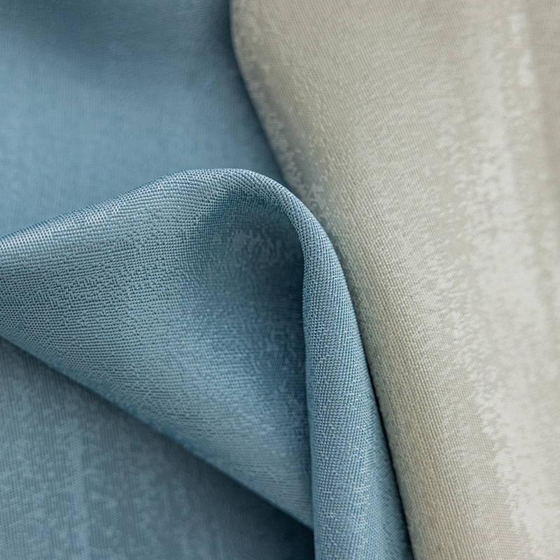 添福运 法式浪漫轻奢遮光窗帘北欧简约现代挂钩窗帘打孔窗帘飘窗客厅帘子遮阳布拼色儿童房奶油风窗帘轻奢卧室挂钩纯色窗帘高清大图