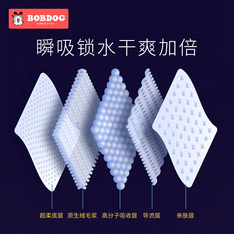 巴布豆夜用超熟睡拉拉裤/学步裤 M60片箱装 男女宝宝通用尿不湿 M20片*3包组合装