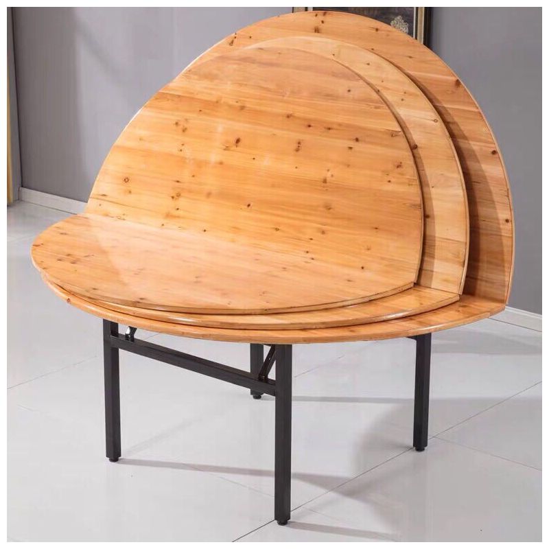 圆桌面折叠餐桌实木杉木家用酒店圆台面折叠大圆桌面板带转盘圆桌