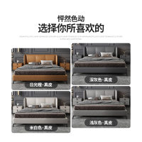 布雷尔(Buleier)意式轻奢北欧真皮床现代简约双人床主卧1.8米小户型ins网红床婚床
