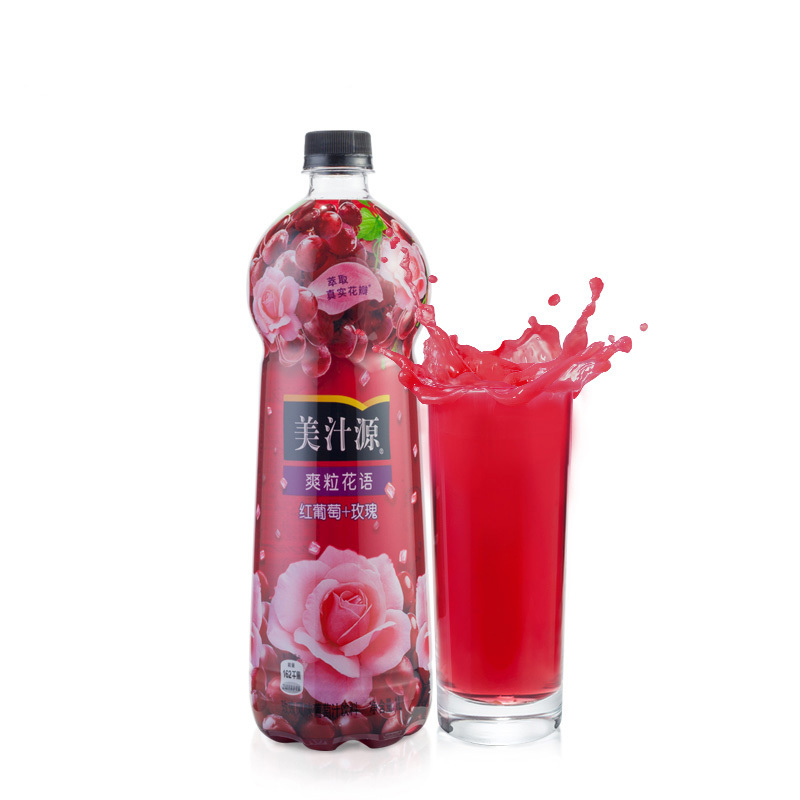 美汁源 爽粒花语 红葡萄汁 1L*12/箱