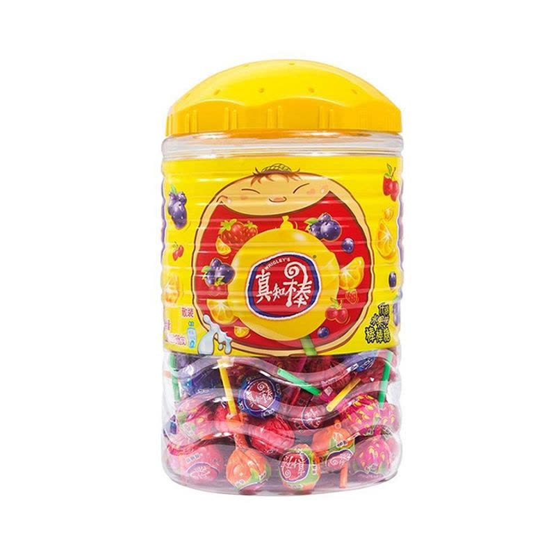 真知棒什锦水果味棒棒糖约108支罐装(4种口味)1020g图片