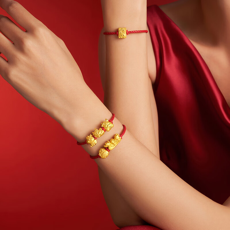 周大福龙年生肖龙舟三合定价足金黄金转运珠r34095情人节礼物