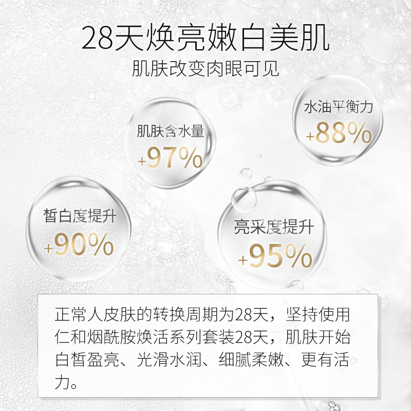 仁和烟酰胺三件套(洁面乳+精华水+乳液)烟酰胺面部护理水乳护肤套装