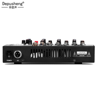DEPUSHENG得普声F4专业4路调音台电脑录音K歌直播小型家用带混响效果USB家庭蓝牙乐队演出游戏全民K歌混音器