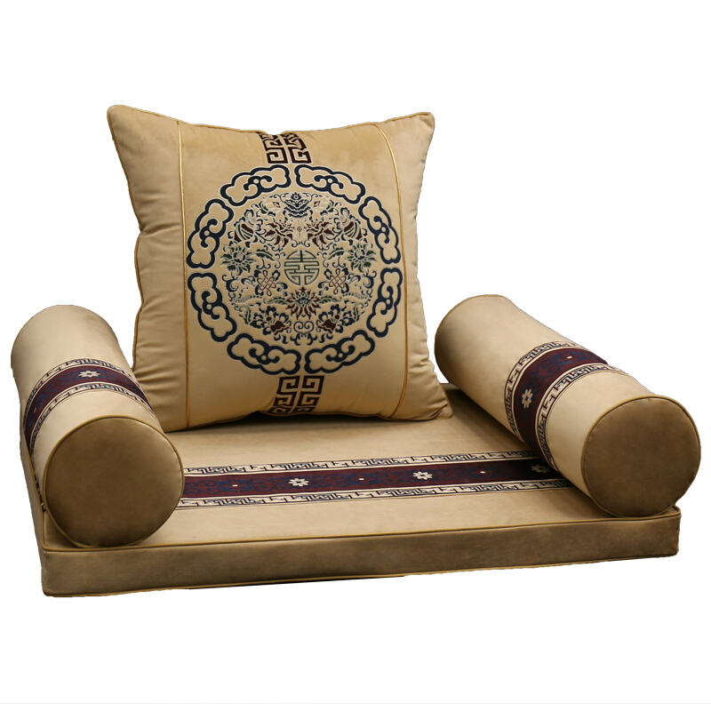 中式古典红木沙垫罗汉床坐垫靠垫实木家具餐圈椅海绵坐垫套定制