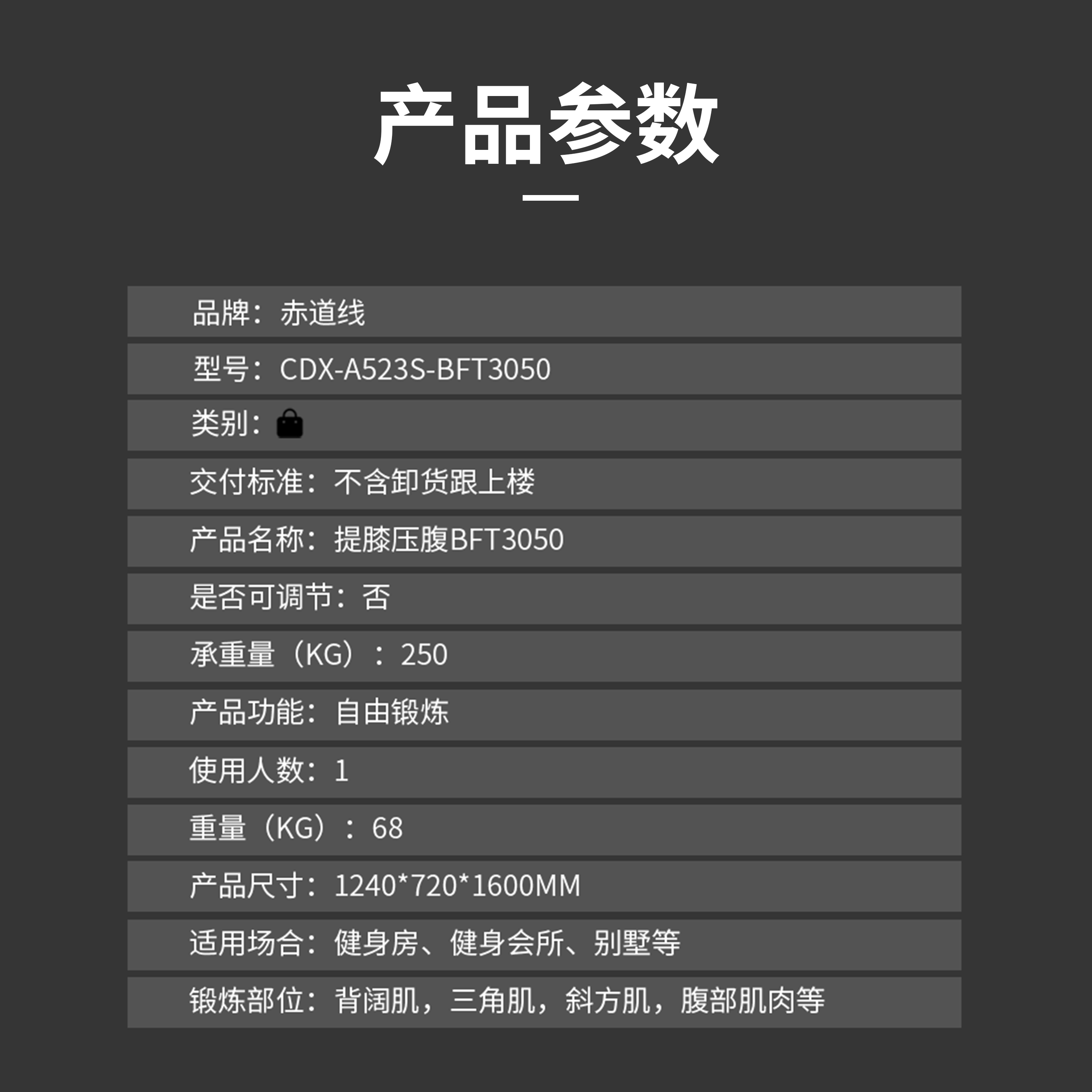 赤道线 提膝压腹综合训练器CDX-A523S-BFT3050高清大图