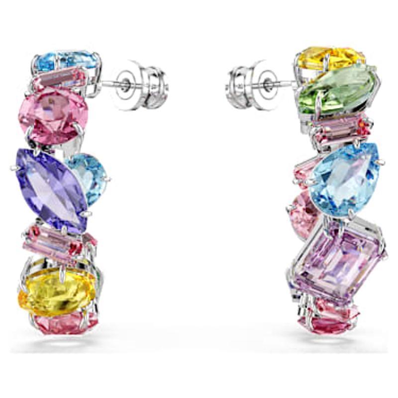 施华洛世奇(SWAROVSKI)多彩水晶不对称耳环个性玩趣多色渐变耳钉